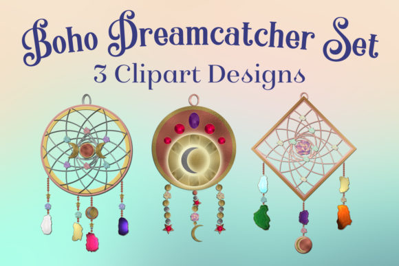Download Boho Dreamcatcher Clipart - 3 Clipart Designs - Art Collection