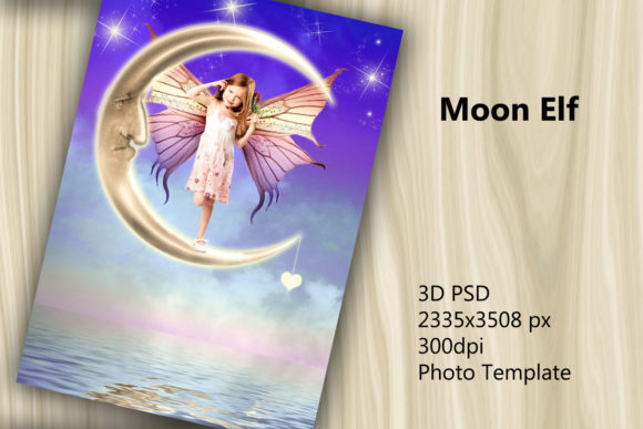 Download 3D PSD Photo Template - Moon Elf - Moon Collection