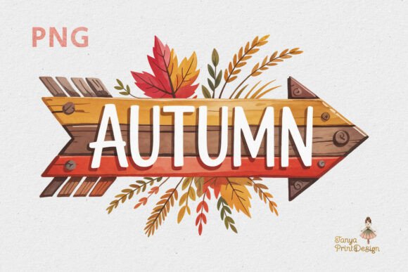 Download Autumn Wooden Arrow Clipart for Fall PNG - Art Collection