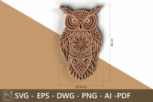 Download Mandala Owl SVG – 3D Laser Cut Art - Art Collection