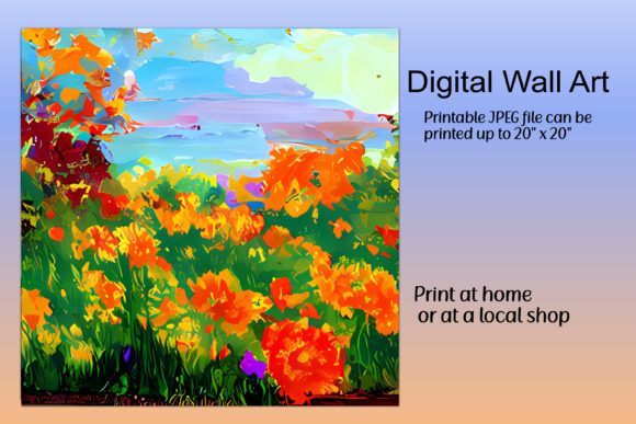 Download Digital Wall Art-Orange Flower Printable - Art Collection