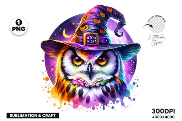 Download Watercolor Halloween Owl Clipart PNG - Art Collection