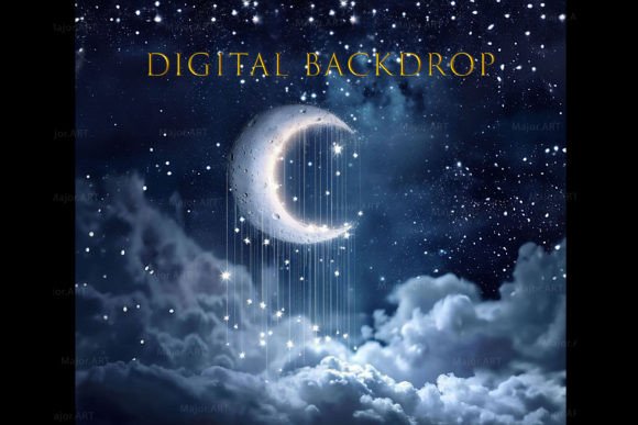 Download Digital Backdrop, Night Moon Background - Moon Collection