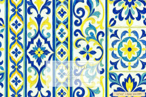 Download Sicilian Majolica Blue Yellow Tiles Art - Art Collection