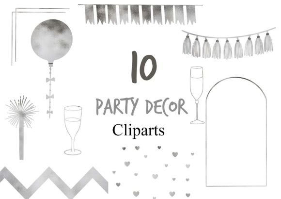 Download Silver Metallic Party Decoration - Art Collection