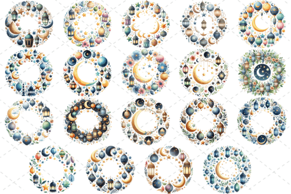 Download EidAura Watercolor Wreath Clipart Bundle - Art Collection