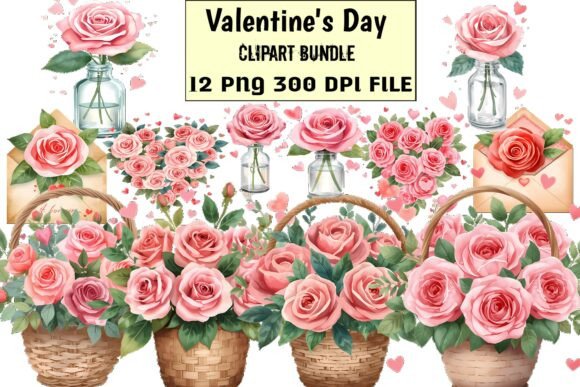 Download Valentine’s Day Rose Clipart Bundle PNG - Art Collection