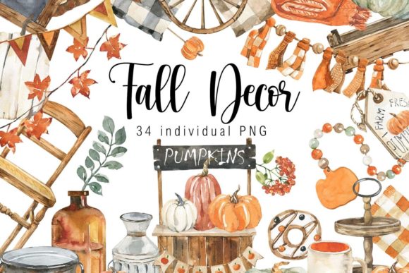 Download Watercolor Fall Decor Clipart - Art Collection