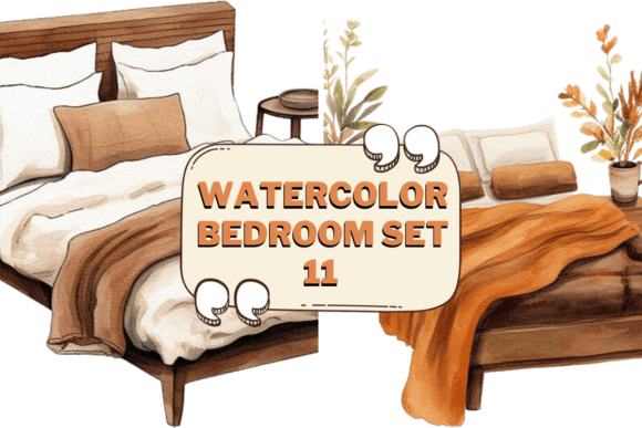 Download Watercolor Bedroom Furniture Clipart 11 - Art Collection