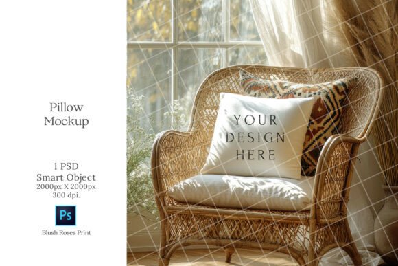 Download Boho Pillow Mockup PSD Smart Object HQ - Art Collection