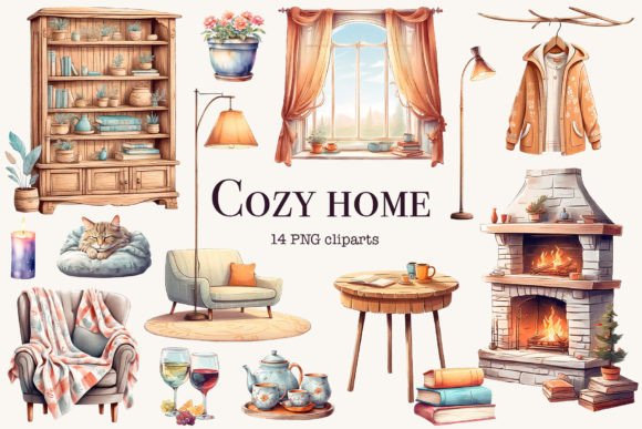 Download Cozy Home Clipart Set - Art Collection