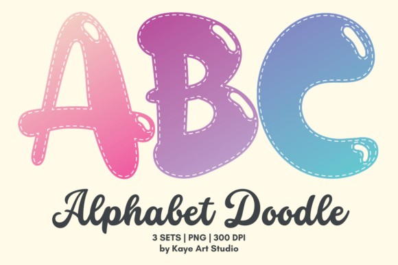 Download Gradient Bubbly Alphabet Doodle Clipart - Art Collection