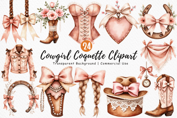 Download Cowgirl Coquette PNG Clipart Bundle - Art Collection