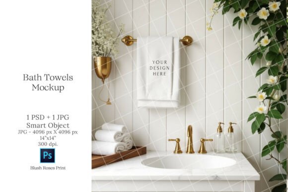 Download Bath Towel Set Mockup PSD Smart Object - Art Collection