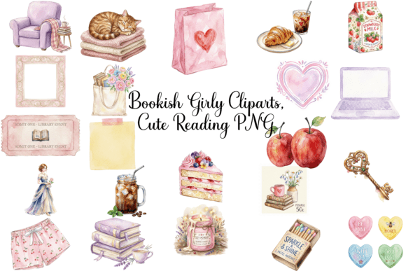 Download Bookish Girly Cliparts, Cute Reading PNG - Art Collection