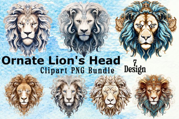 Download Ornate Lion's Head Clipart Bundle - Art Collection