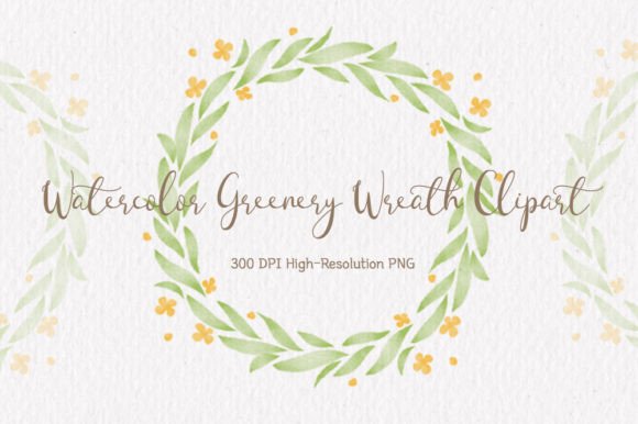 Download Watercolor Greenery Wreath Clipart - Art Collection
