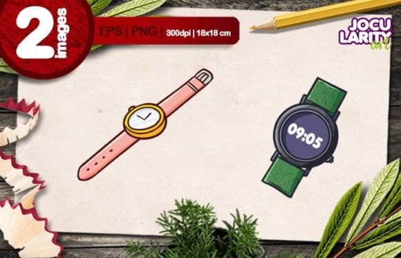 Download Cool Unisex Watch Cartoon Illustration - Art Collection