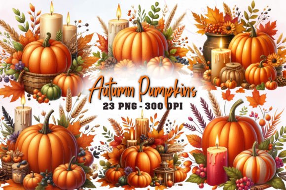 Download Autumn Pumpkins Watercolor Clipart - Art Collection