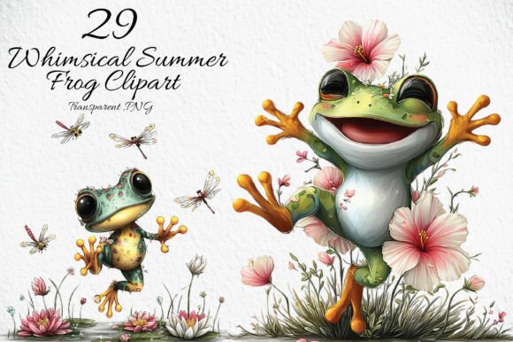 Download Whimsical Summer Frog Clipart - Art Collection