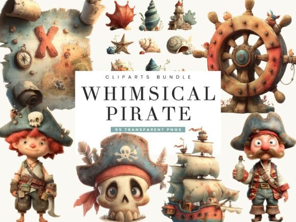 Download Whimsical Pirate Clipart Bundle - Art Collection