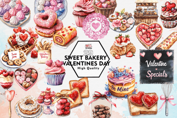 Download Sweet Bakery Valentines Day Clipart PNG - Art Collection
