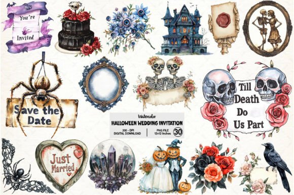 Download Halloween Wedding Invitation Clipart - Art Collection