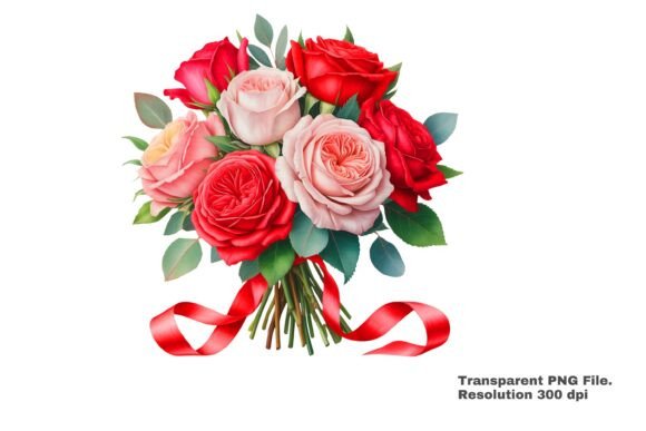 Download Romantic Rose Bouquet Clipart PNG - Art Collection
