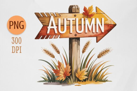 Download Autumn Wooden Sign Clipart Sublimation - Art Collection