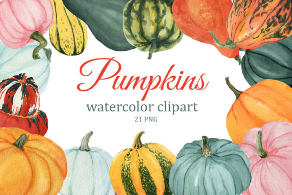 Download Fall Pumpkins Watercolor Clipart, Autumn - Art Collection