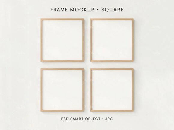 Download 4 Square Frame Mockup Art Display PSD - Art Collection