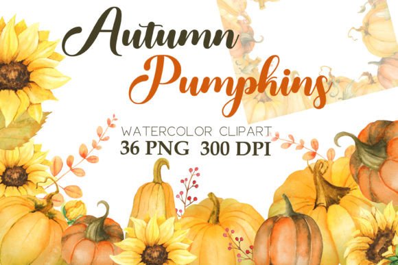 Download Pumpkins Autumn Watercolor Clipart - Art Collection
