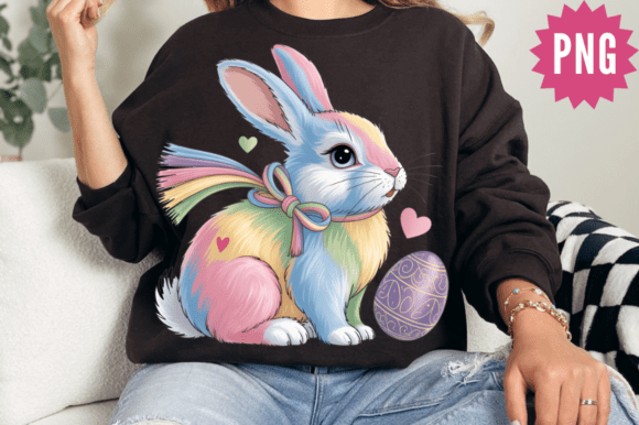 Download Rainbow Easter Bunny Bow PNG Clipart Des - Art Collection