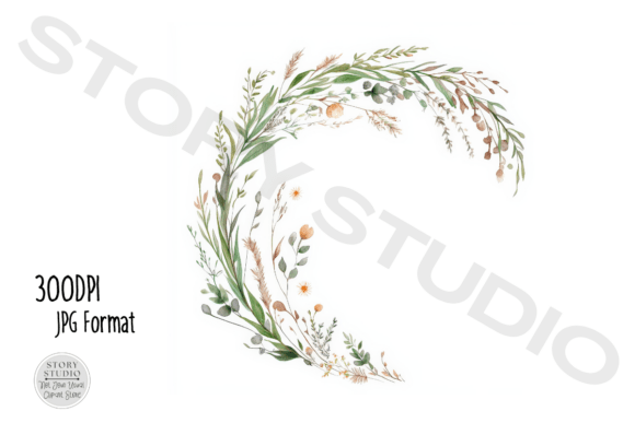 Download Watercolor Greenery Wreath Clipart - Art Collection