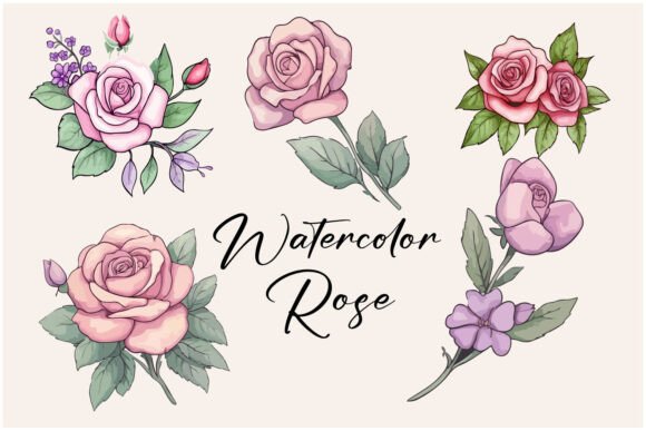 Download Romantic Watercolor Rose Clipart - Art Collection