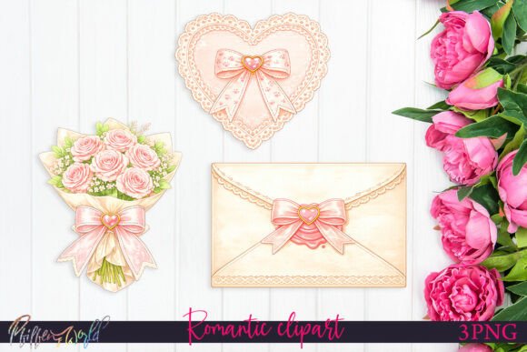 Download Romantic Rose &amp; Lace Clipart | Vintage - Art Collection
