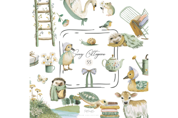 Download Cottagecore Animal Clipart PNG Bundle - Art Collection