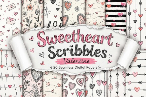 Download Sweetheart Scribbles – Valentine Digital - Art Collection