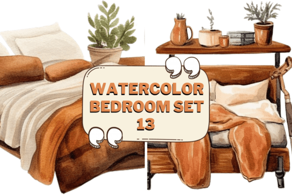Download Watercolor Bedroom Furniture Clipart 13 - Art Collection