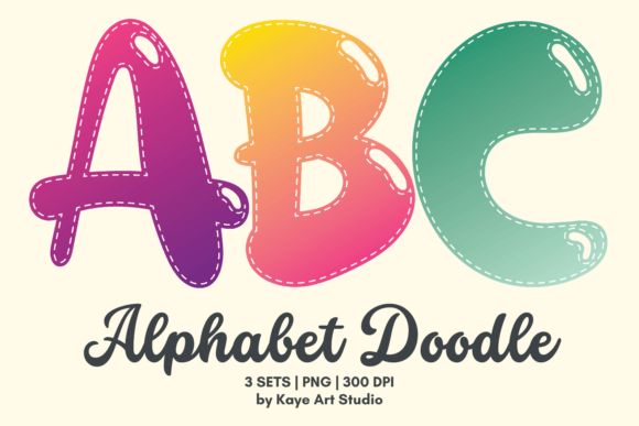 Download Bubbly Alphabet Doodle Clipart - Art Collection
