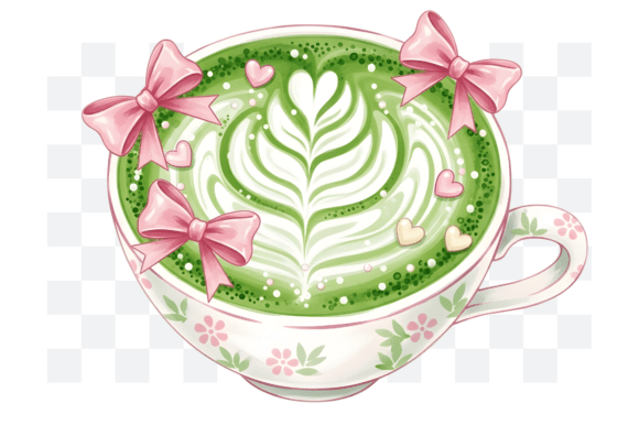 Download Coquette Matcha Latte Art PNG Clipart - Art Collection