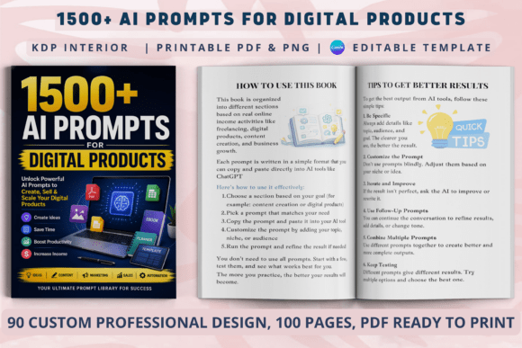 Download 1500+ AI Prompts for Digital Products - Products Collection