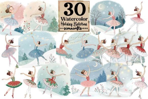 Download Watercolor Holiday Ballerina PNG Clipart - Art Collection