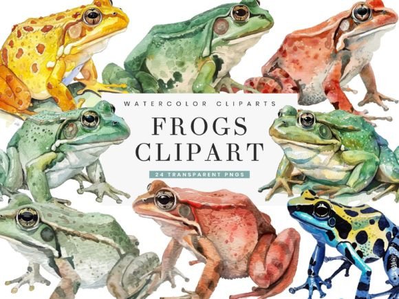 Download Watercolor Frogs Clipart Bundle - Art Collection