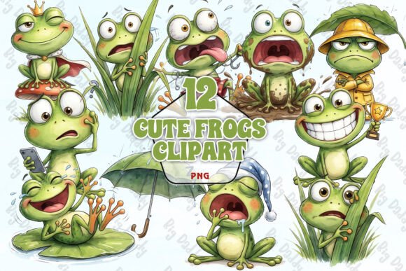 Download Cute Frogs Clipart PNG - Art Collection